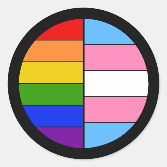 GLBT Solidarity Sticker Runt Klistermärke (Framsida)