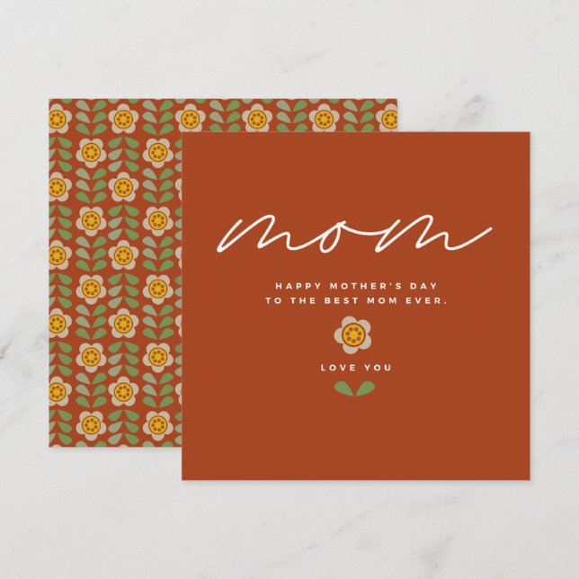 GLEAM GLADE - Inbjudningskort för Blommigt Mors da (Fram/baksida)