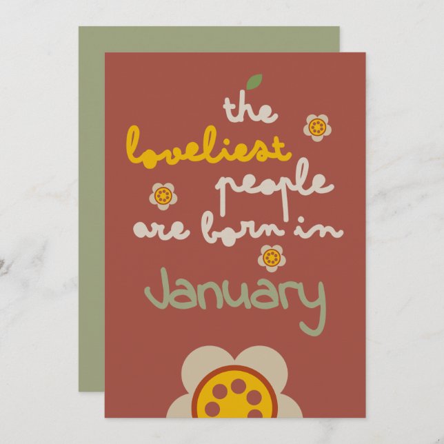 GLEAM GLADE - Inbjudningskort för Blommigt på föde (Fram/baksida)