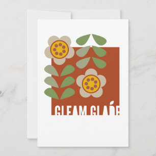 GLEAM GLADE - Modernt blommigt inbjudningskort