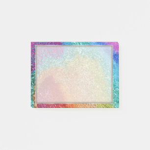 Gleaming Rainbow Glitter Swirl Post-it Block