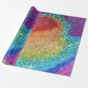 Gleaming Rainbow Glitter Swirl Presentpapper