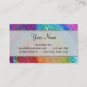 Gleaming Rainbow Glitter Swirl Visitkort
