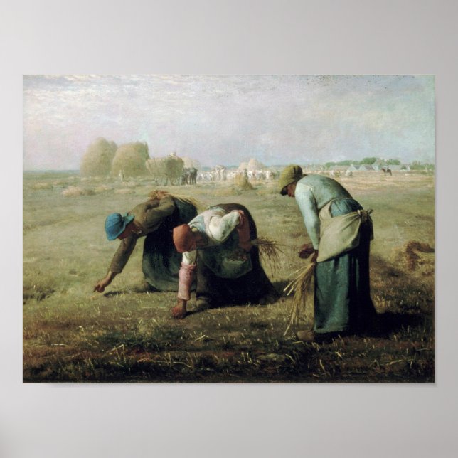 Gleaners, Jean-Francois Millet, 1857 Poster (Framsidan)