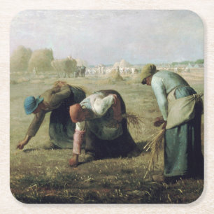 Gleaners, Jean-Francois Millet, 1857 Underlägg Papper Kvadrat