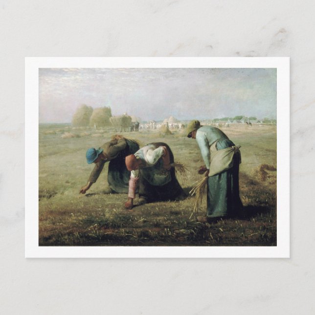 Gleaners, Jean-Francois Millet, 1857 Vykort (Framsida)