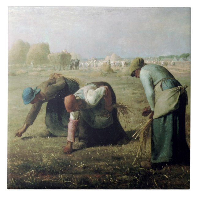 Gleaners, Jean-Francois Millet Kakelplatta (Framsidan)