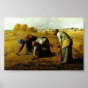 Gleanersna, vid Millet (bäst kvalitets-) Poster