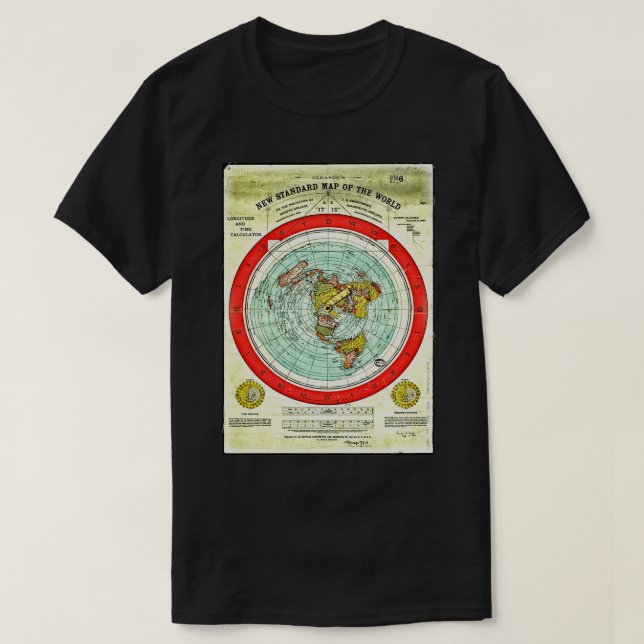 Gleason 1892 Flat Earth Karta Research Flat Earth  T Shirt (Design framsida)