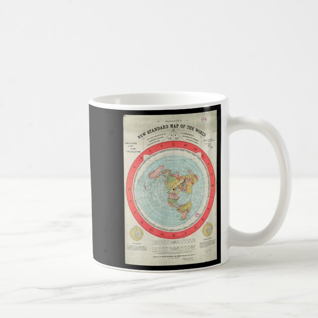 Gleason's New Standard Map Of The World - Flat Ear Kaffemugg (Höger)