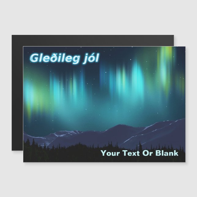 Gleðileg Jól - Aurora Borealis (Fram/baksida)