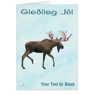 Gleðileg Jól - Bull Moose på Snö Hälsningskort