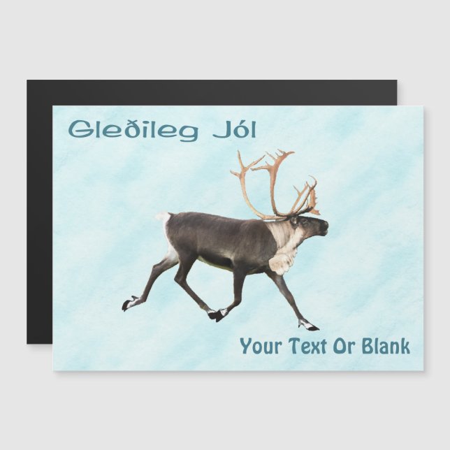 Gleðileg Jól - Bull Västindiou (renare) på Snö (Fram/baksida)