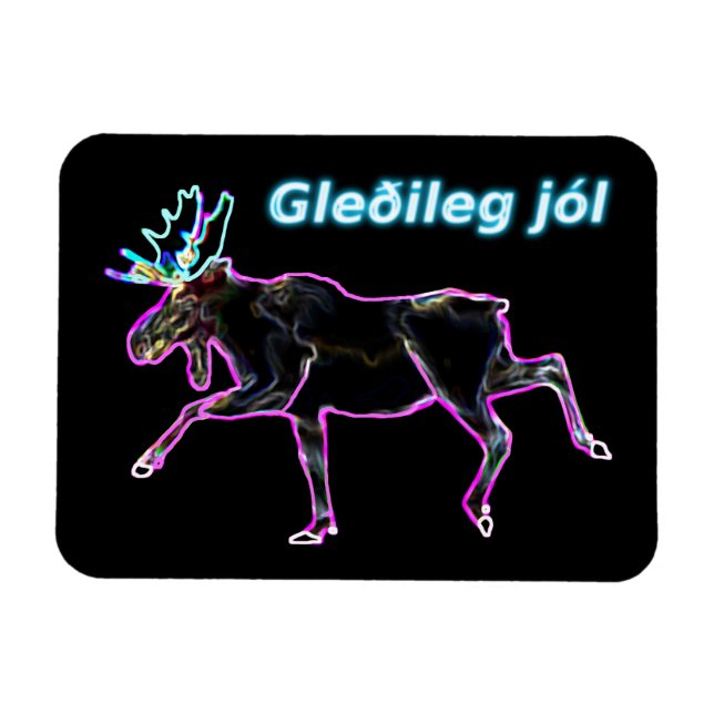 Gleðileg jól - Electric Moose Magnet (Horisontell)