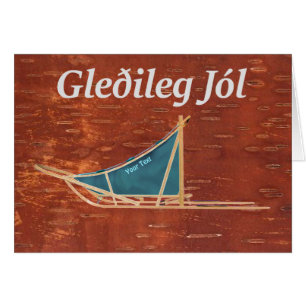 Gleðileg Jól - Hund Sled Hälsningskort