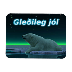 Gleðileg jól - Ice Kant Polar Bear Magnet