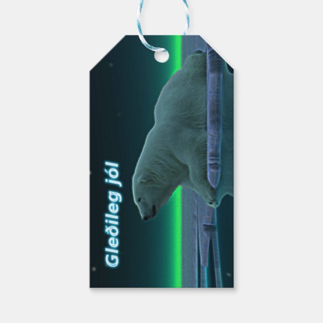 Gleðileg jól - Ice Kant Polar Bear Presentetikett (Framsidan)