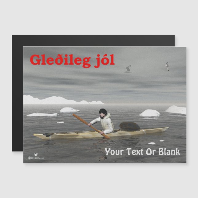 Gleðileg Jól - Inuit Kayak (Fram/baksida)