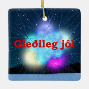 Gleðileg Jól - Jack Frost Julgransprydnad Keramik