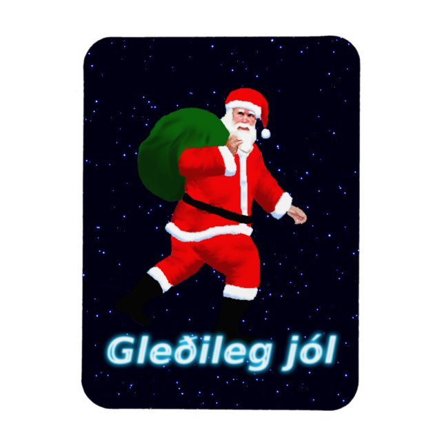 Gleðileg jól - Jultomten Magnet (Vertikal)