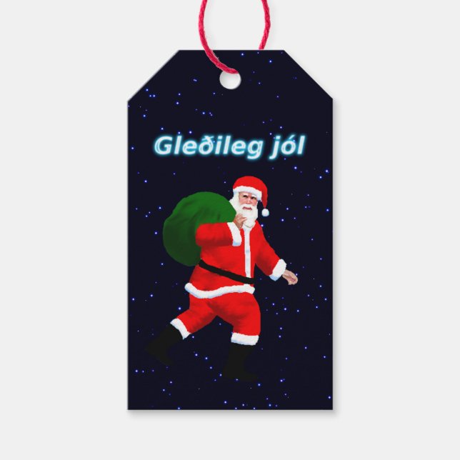 Gleðileg Jól - Jultomten Presentetikett (Framsidan)