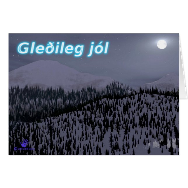 Gleðileg Jól - Kallet Natten i Idaho Hälsningskort (Framsidan Horizontal)
