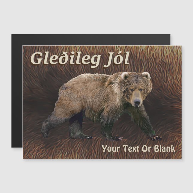 Gleðileg Jól - Kodiak Bear On Västindiou Päls (Fram/baksida)
