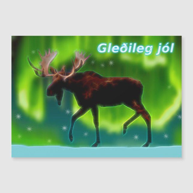 Gleðileg jól - norra Ljus Moose (Framsida)