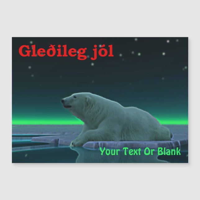 Gleðileg Jól - Polar Bear i Ice Kant (Framsida)