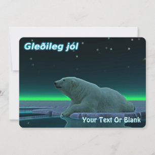Gleðileg Jól - Polar Bear i Ice Kant Julkort