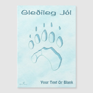 Gleðileg Jól - Polar Bear Paw-utskrift