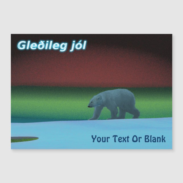 Gleðileg Jól - Polar Ljus Polar Bear (Framsida)