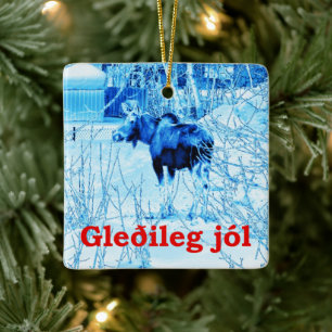 Gleðileg Jól - Urban Moose Julgransprydnad Keramik