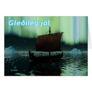 Gleðileg Jól - Viking Frakt och norra Ljus Hälsningskort