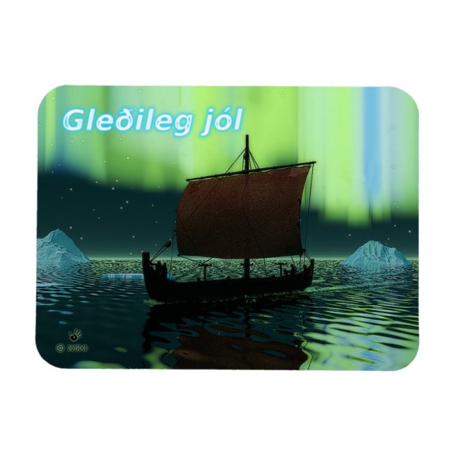 Gleðileg jól - Viking Frakt och norra Ljus Magnet (Horisontell)
