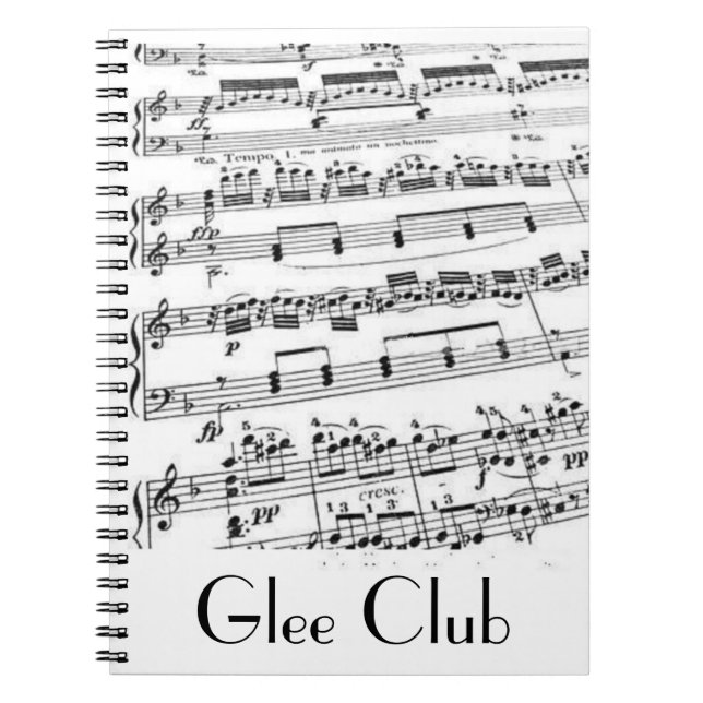 Glee Klubb Music Anteckningsbok Med Spiral (Framsidan)