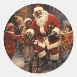 Glee med Black Santa: God jul Joy Runt Klistermärke