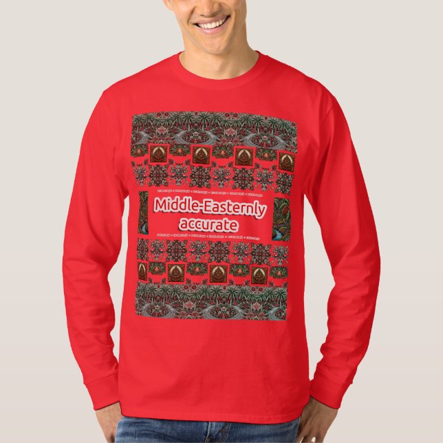 Glee Red Mitten-Easternly Accurate jul Ugly T Shirt (Framsida)