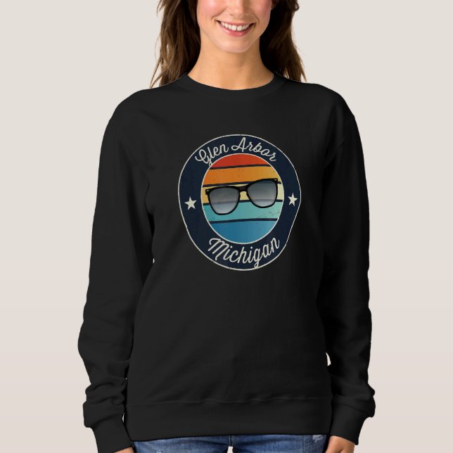 Glen Arbor Michigan MI Vacation Souvenir Sunglasse T Shirt (Framsida)
