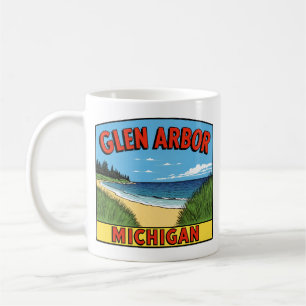 Glen Arbor Michigan Vintage Sand Dunes Kaffemugg