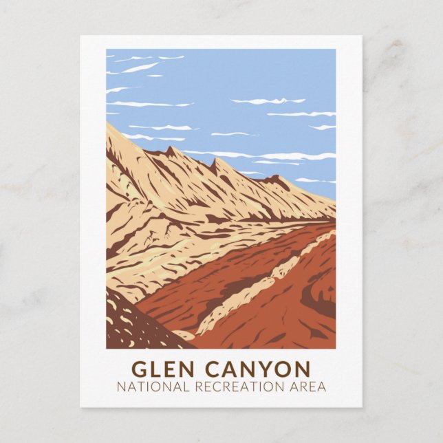 Glen Canyon Navajo Sandstone Vintage Postcard Vykort (Framsida)