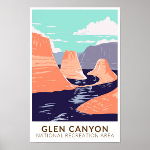 Glen Canyon Reflection Canyon Vintage Poster