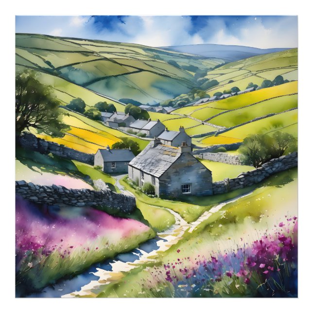 ’Glen Garlands’ Ligcape Yorkshire Dales Scene Fototryck (Framsidan)