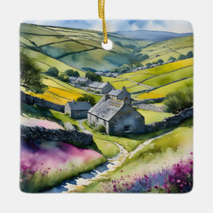 ’Glen Garlands’ Ligcape Yorkshire Dales Scene Julgransprydnad Keramik