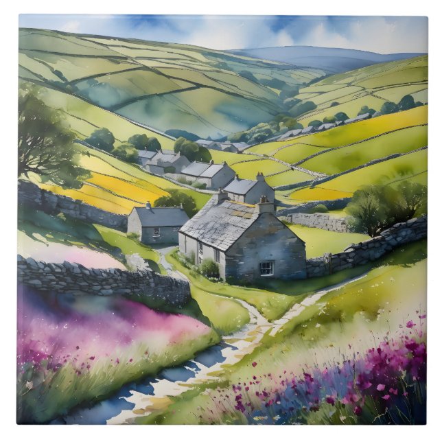 ’Glen Garlands’ Ligcape Yorkshire Dales Scene Kakelplatta (Framsidan)
