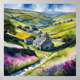 ’Glen Garlands’ Ligcape Yorkshire Dales Scene Poster