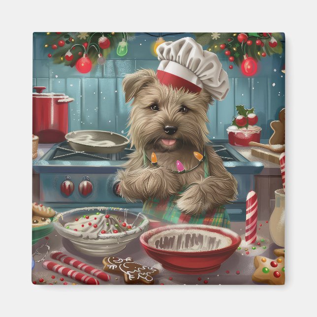 Glen of Imaal Terrier Helgdag Baking: Festive Magnet (Framsidan)