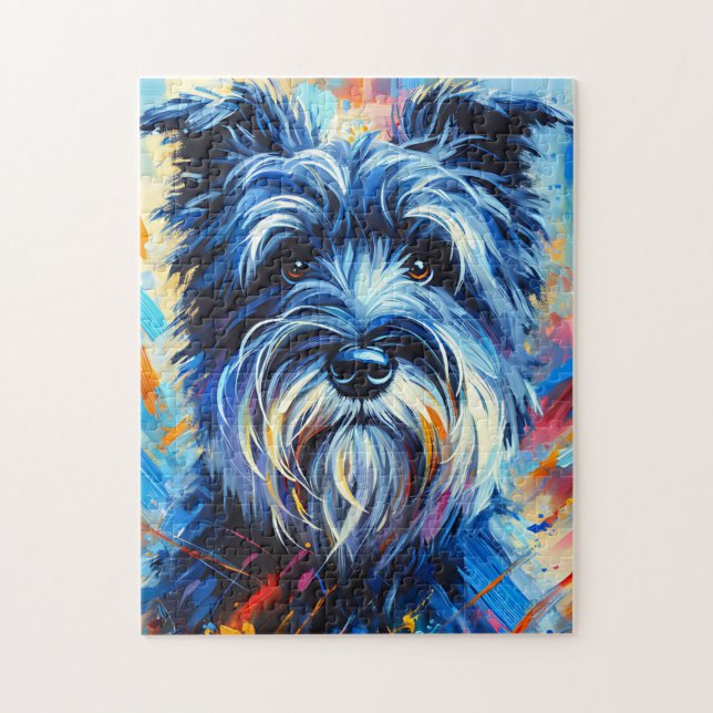 Glen of Imaal Terrier Hund Akryltryck | Färgrik Pussel (Vertikal)