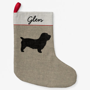Glen of Imaal Terrier Hund Silhouette Personlig Liten Julstrumpa