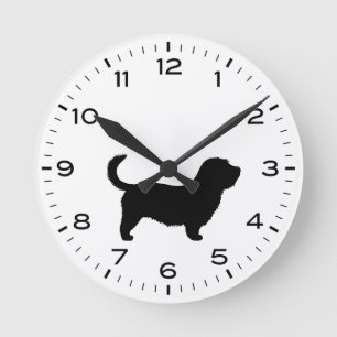 Glen of Imaal Terrier Hund Silhouette Rund Klocka